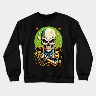 Golf from the Grave Funny Skeleton Golfer Halloween Pattern Crewneck Sweatshirt